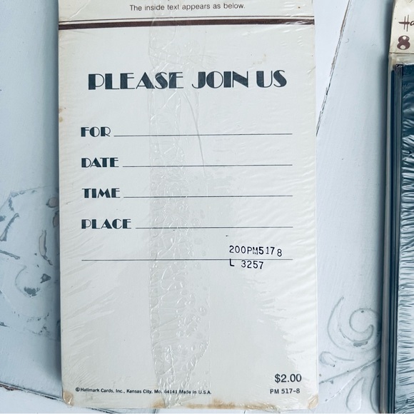 🥂 3 New Packs of Vintage Hallmark Black & Silver Foil Invitations (24 total) - Picture 4 of 6